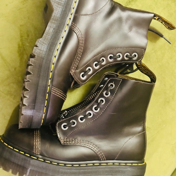 Dr. Martens Brown Leather Combat Boots - Picture 8 of 8